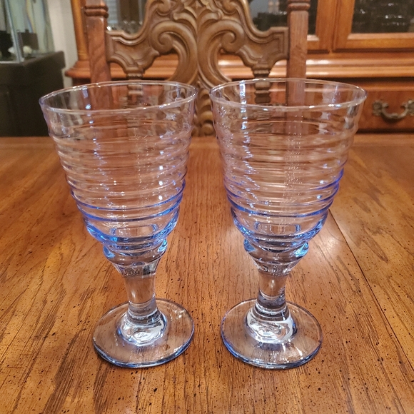 Libbey Other - Vintage blue water goblets